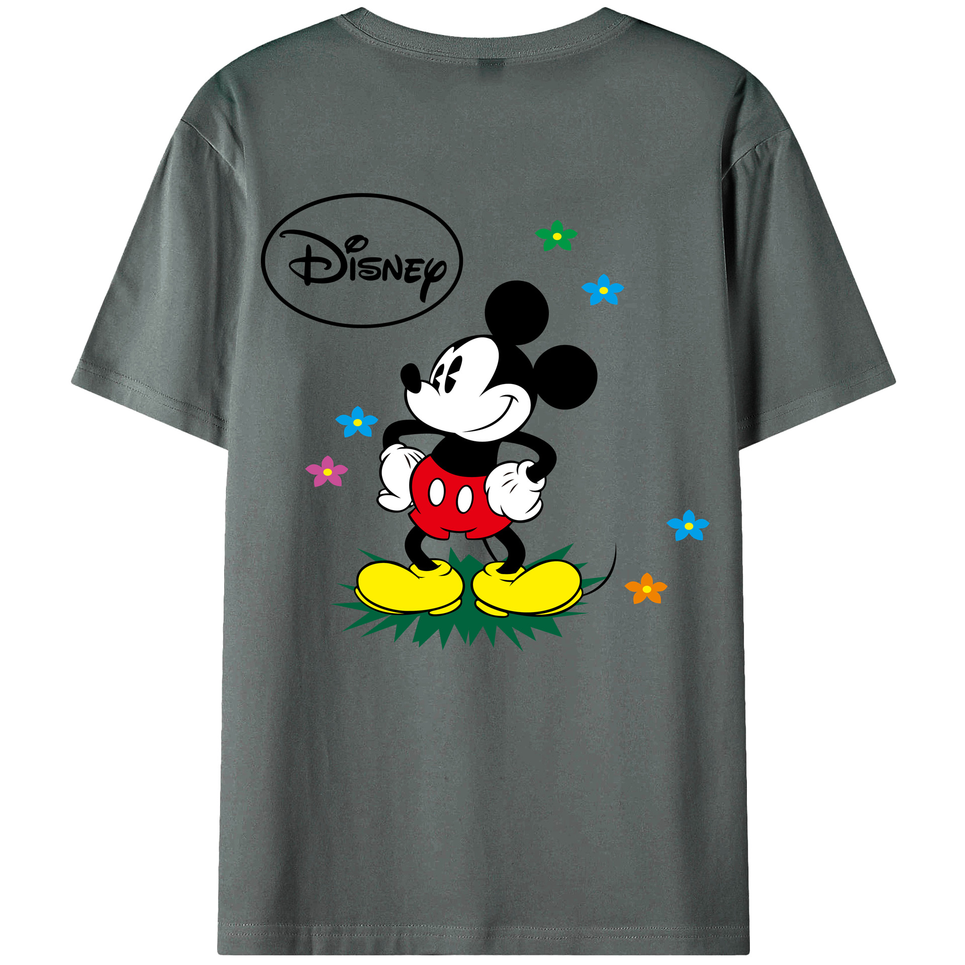 （画像用） ミッキーマウス Mickey Mouse 綿100％半袖Tシャツ（背面プリント）